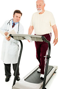 Man walking on treadmill