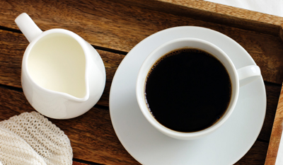 A cup of coffee on a table